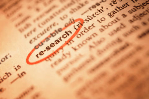 dictionary turned to 're-search'