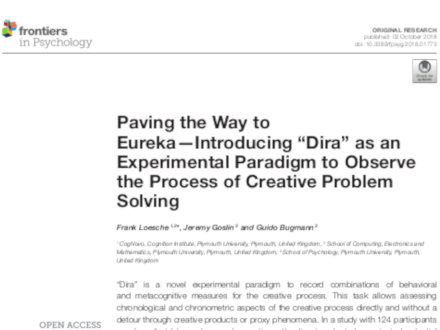 Paving the Way to Eureka — Introducing ‘Dira’ as an Experimental Paradigm to Observe the Process of Creative Problem Solving