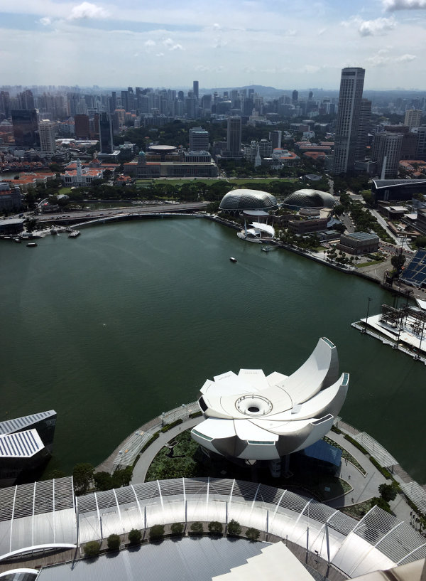 View from the exhibition onto Singapore